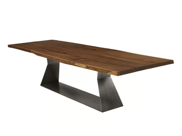 BEDROCK PLANK C - Rectangular table with solid wood top and iron base by Riva 1920 - view 2